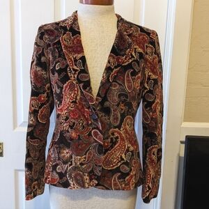 Velvet Paisley Blazer fall colors Talbot's